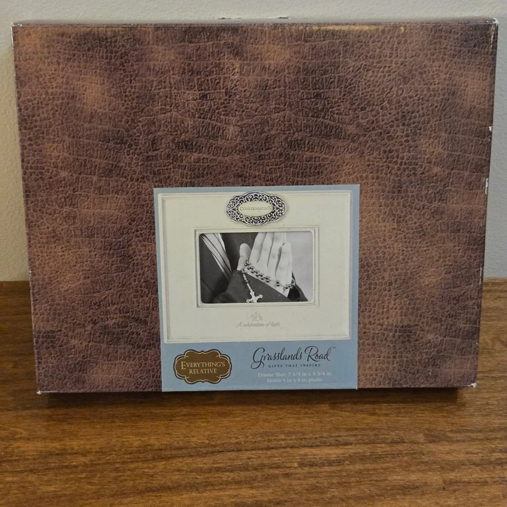 Grasslands Road Confirmation Ceramic Picture Frame 4x6 Celebration of Faith NIB